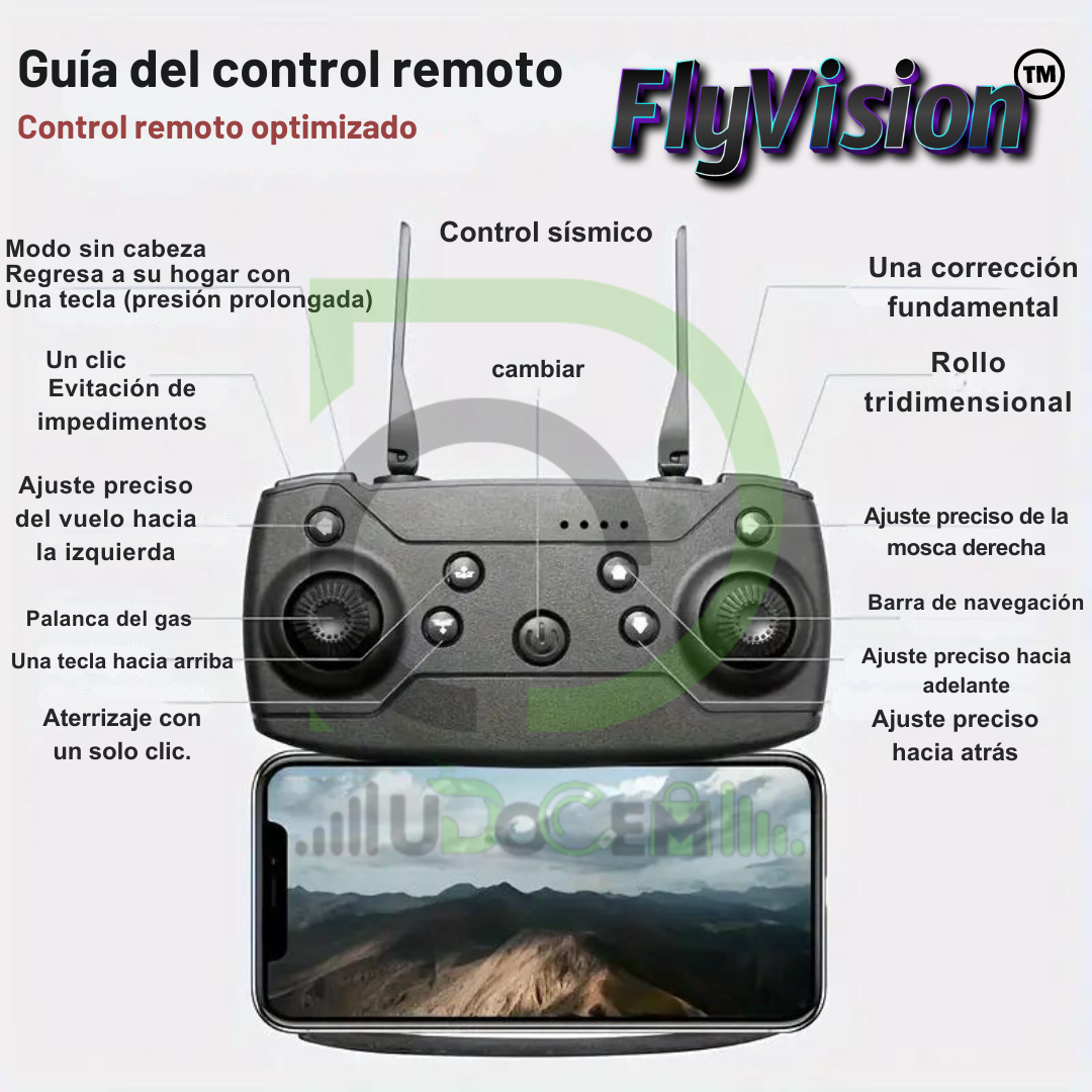 FlyVision™ Dron Con Camara Full HD 4K