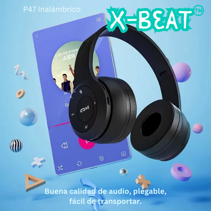 X-Beat™ Audifonos Plegables portatiles con Bluetooth