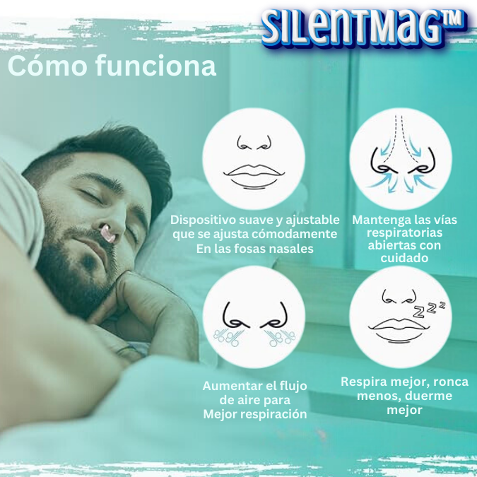 SilentMag™ Clip Nasal Anti Ronquidos Biomagnético